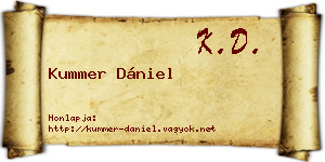 Kummer Dániel névjegykártya